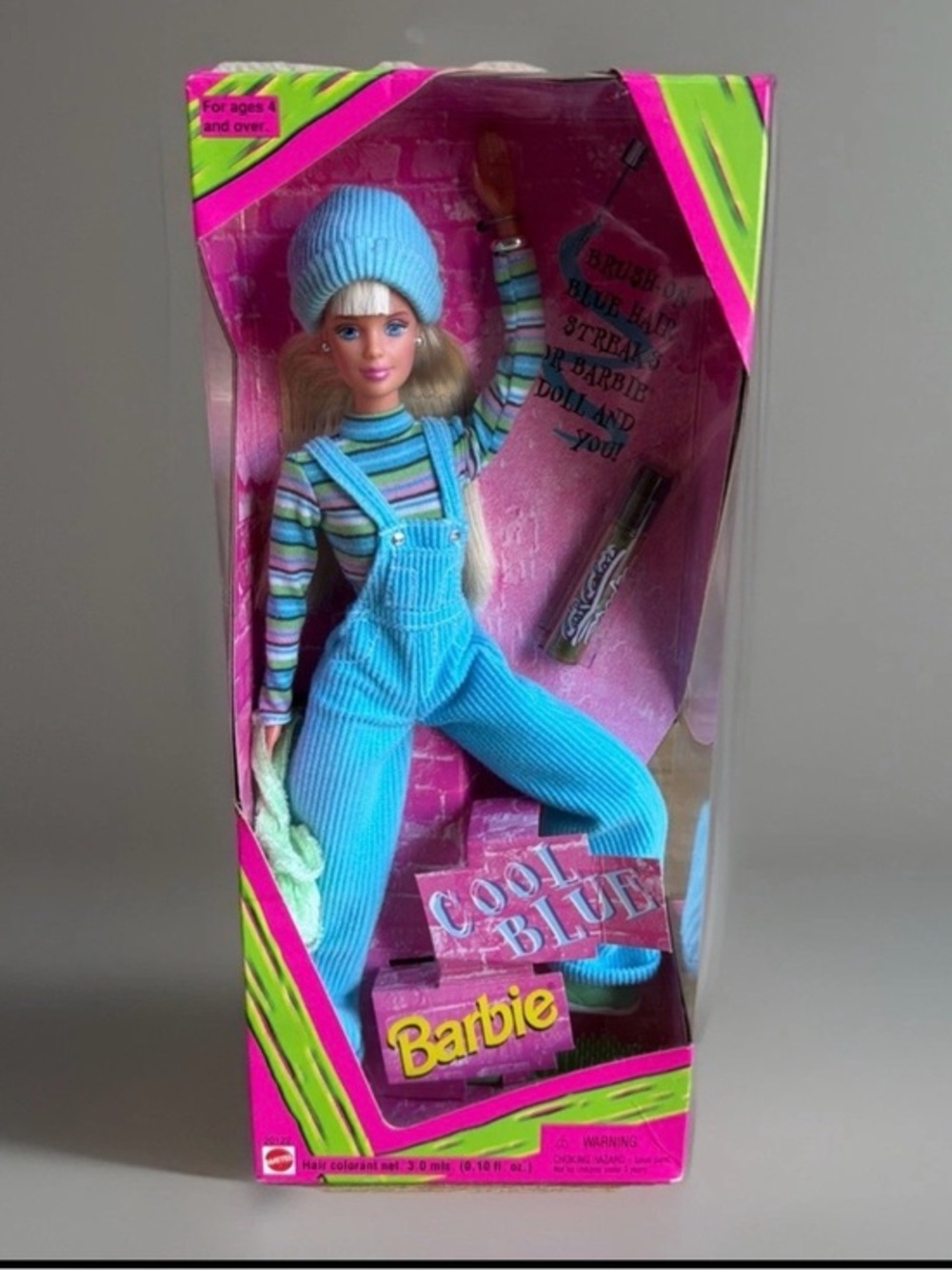 Mattel Barbie Cool Blue Doll Hair Color Brush On Streaks Vintage NRFB 20122